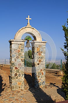 Church bell of the Stavrovouni Monastery, Greek Orthodox monastery which stands on the top of the mountain, Cyprus