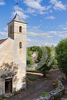 church and bell tower in chevroches france