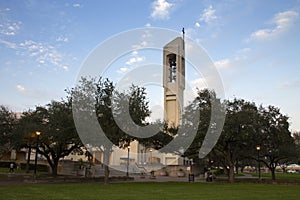 Church Bell Tower with Cross in McAllen, Texas photo