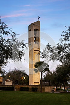 Church Bell Tower with Cross in McAllen Texas photo