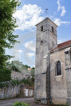 church bell tower and walkway in Chevroches