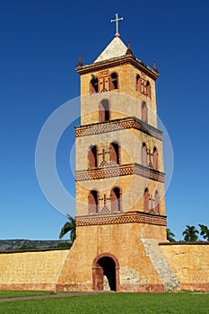 Church bellfry in Puerto Quijarro, Santa Cruz, Bolivia