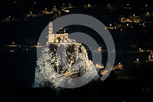 Church build on top of a narrow rock in Le Puy-en-Velay in south east France