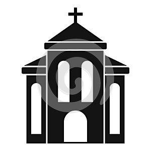Church building icon, simple style