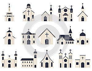 Church building icon vector