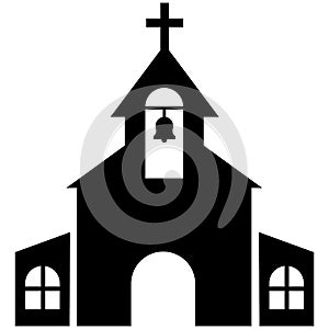 Church building icon on white background. Christian Church sign. Religion of church symbol. flat style