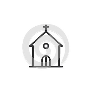 Church building line icon