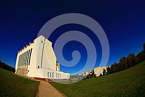 Church building nature blue sky