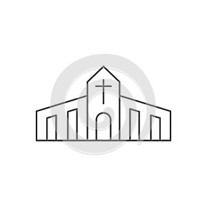 Church building vector icon symbol Christian isolated on white background