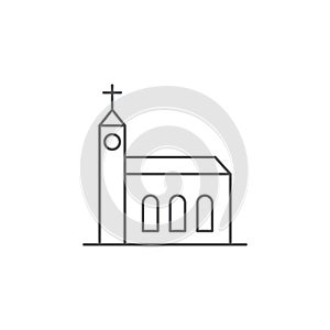 Church building vector icon symbol Christian isolated on white background