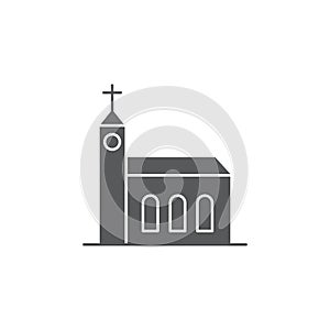 Church building vector icon symbol Christian isolated on white background