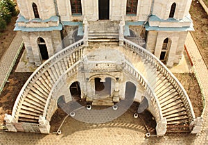 Church built in gothic style, view from above