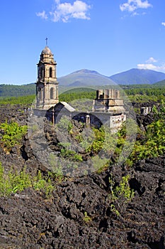 Church buried by the paricutin volcano in uruapan michoacan, mexico II