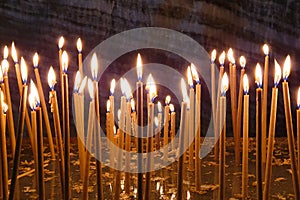 Church candles with dark background