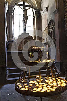 Church candles in Kostnice, KutnÃ¡ hora