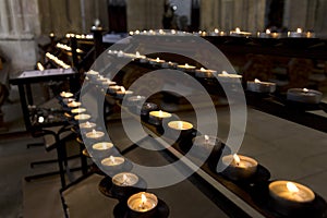 Church candles in St. Barbora church