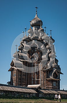 Church with carved wooden cupolas Kizhi, Karelia