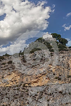 The church of Castellare on the hill above the village of San Giovanni alla Vena, Vicopisano, Pisa, Italy