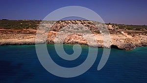 Church on Cavo Greko Cyprus aerial 4k