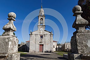 Church and cemetery in Galicia photo