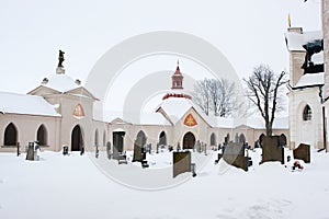 Church and Cemetery in winter