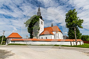 Church in the centre of the village Liptovske Sliace, Slovakia
