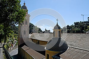 Church or Chiesa del Divo Martino, Salita della Chiesa, Portofino, Genoa, Italy photo