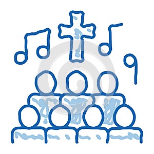 Church Choir Singing Song Concert doodle icon hand drawn illustration photo