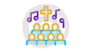 Church Choir Singing Song Concert Icon Animation