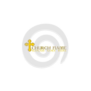 Church christian logo icon design template isolated on white background