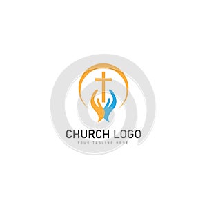 Chiesa cristiano designazione dell'organizzazione o istituzione vettore icona progetto modello. cristiano simboli 