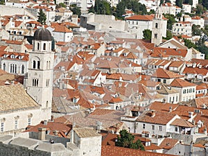 Church and clay tiled roofs of Dubrovnik