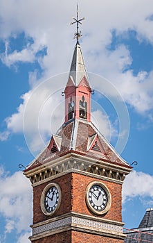 Church clock tower in Richmond