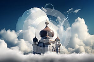 Church clouds. Generate Ai