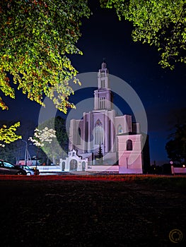 Church, Co-cathedral, SokoÅ‚Ã³w P. night