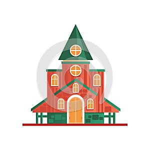 Church cuilding facade vector Illustration on a white background