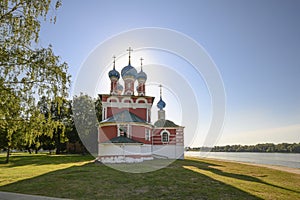 The Church of Dimitri Tsarevich on the Blood of the 17th century on the banks of the Volga River in the town of Uglich