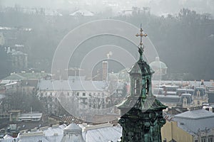 Church dome tower in Lviv, the European city of Culture