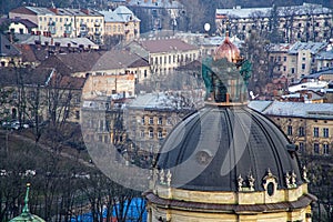 Church dome tower in Lviv, the European city of Culture