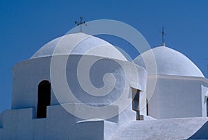 Church domes in Patmos photo