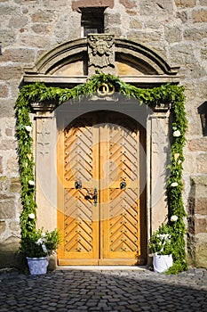 Church door decorated