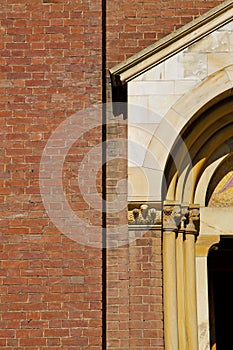 church door in gold closed brick