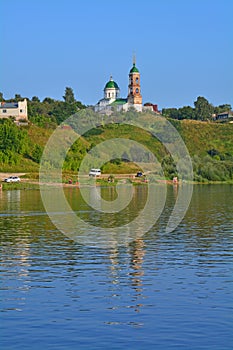 Church of Elijah the Prophet on the abrupt bank of Oka river in Kasimov city, Russia