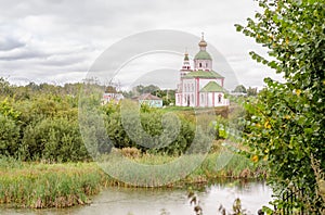 Church of Elijah the Prophet on Ivanova mountain before the storm in Suzdal