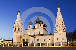Church of Elijah the Prophet in Yaroslavl. Gold ring of Russia