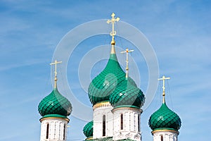 Church of Elijah the Prophet in Yaroslavl. Golden ring, Russia