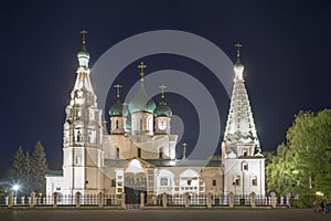 Church of Elijah the Prophet in Yaroslavl. Night view