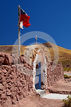 Church entrance gate. Machuca village. San Pedro de Atacama. Antofagasta Region. Chile