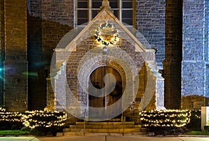 Church Entrance at Night