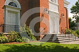 Church entrance and steps